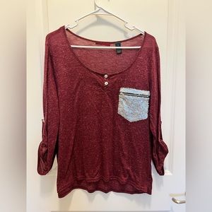 BKE top with sequin pocket